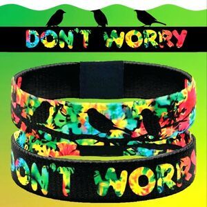 ZOX "DON'T WORRY" #877 MUSIC FESTIVAL TIE DYE BIRDS COLLECTIBLE WRISTBAND
